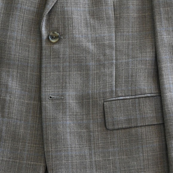 Pronto Uomo Platinum 40S Brown Check‎ Plaid Mens Blazer Suit Jacket Sport Coat - Picture 3 of 16